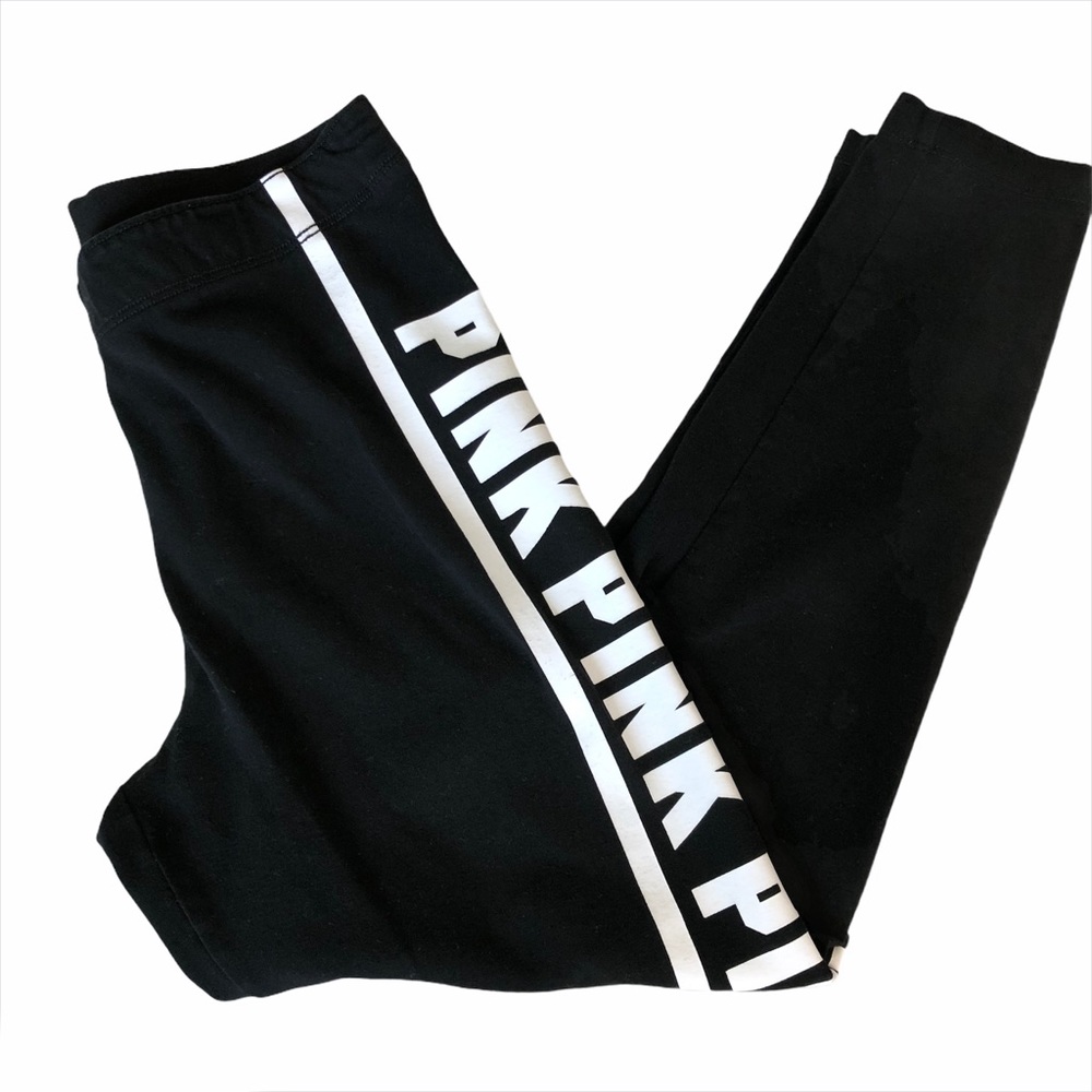 Pink Victoria’s Secret Black Leggings Sz S